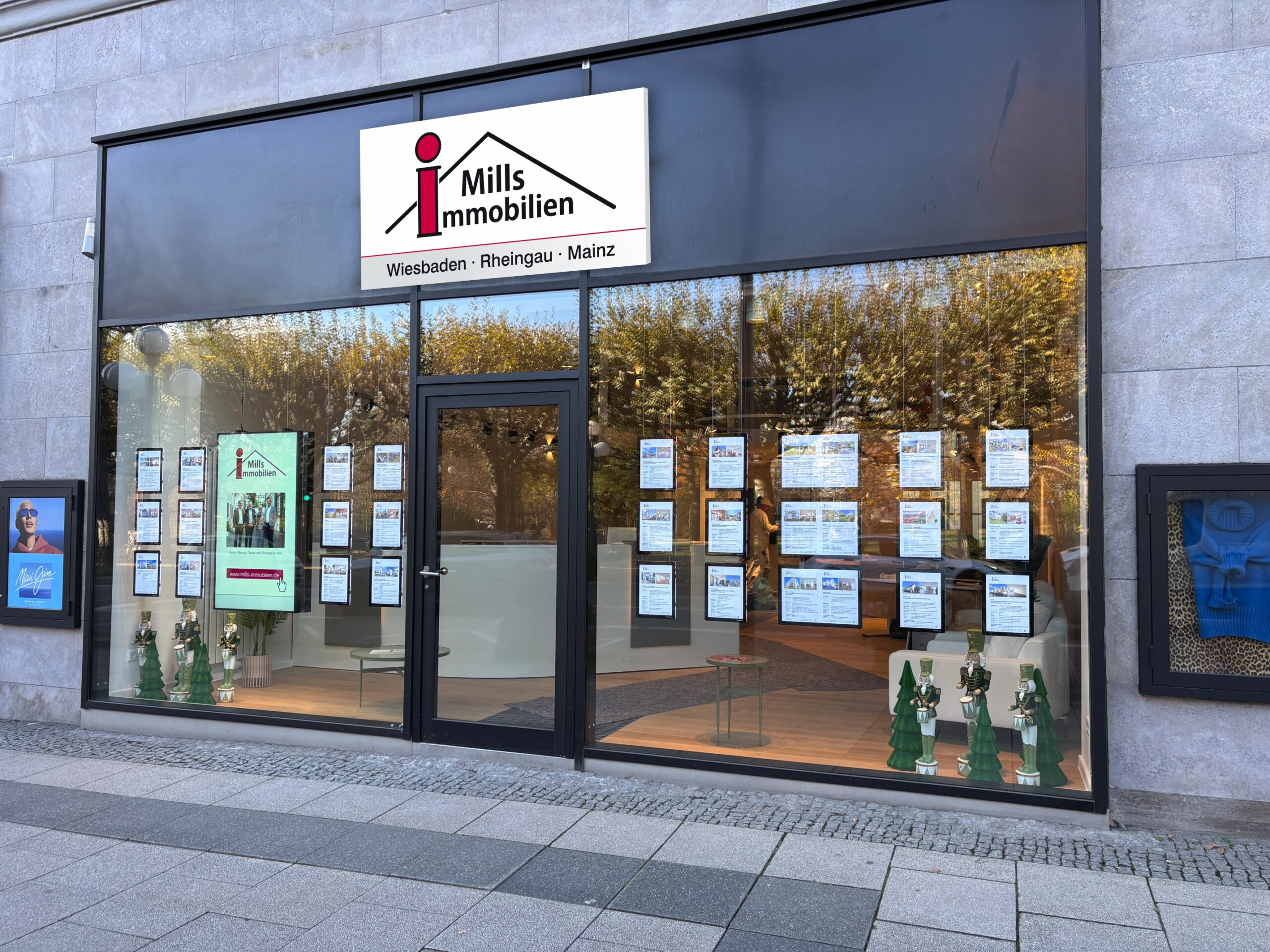 Front der Geschäftsstelle von Mills Immobilien in Wiesbaden