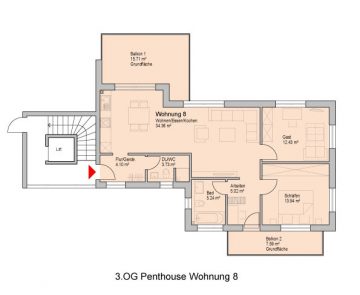 ** Domizil an der Linde ** Penthouse mit 2 Dachterrassen und Aufzug - Bild2