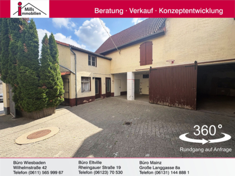 Schornsheim: Charmantes Einfamilienhaus mit Scheunen und großem Innenhof, 55288 Schornsheim, Wohn- und Geschäftshaus