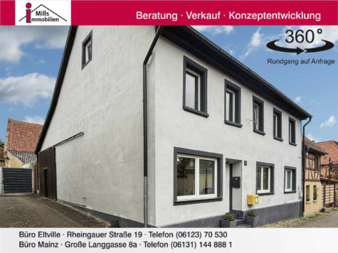 Außergewöhnliches 1-2 Familienhaus mit uneinsehbarem Innenhof und Scheune, 55286 Wörrstadt, Einfamilienhaus