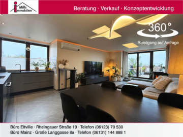 Traumhafte Maisonette-Penthouse-Wohnung mit 2 großen Dachterrassen und unverbaubaren Blick über die Stadt, 55122 Mainz, Maisonettewohnung