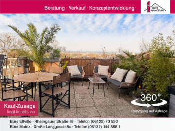 Traumhafte Maisonette-Penthouse-Wohnung mit 2 großen Dachterrassen und Blick über die Stadt, 55122 Mainz, Maisonettewohnung