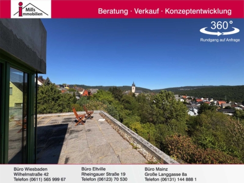 Schönes Zweifamilienhaus mit traumhaften und unverbaubarem Blick in ruhiger Wohnlage, 65345 Eltville am Rhein, Zweifamilienhaus