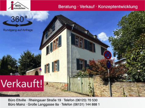 Historisches 1-3 Familienhaus teilweise mit Rheinblick und hübschem Garten, 65375 Oestrich-Winkel, Einfamilienhaus