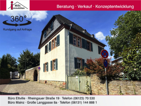Historisches 1-3 Familienhaus teilweise mit Rheinblick und hübschem Garten, 65375 Oestrich-Winkel, Einfamilienhaus