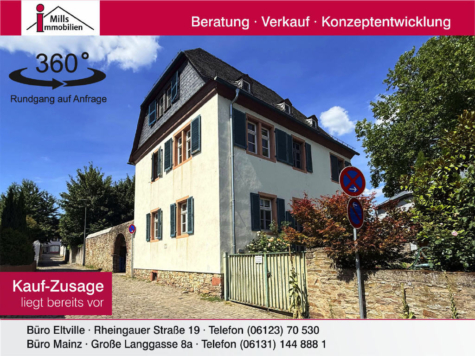 Historisches 1-3 Familienhaus teilweise mit Rheinblick und hübschem Garten, 65375 Oestrich-Winkel, Einfamilienhaus