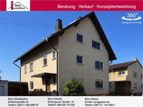 Ideales freistehendes Zweifamilienhaus mit Garten und traumhaften Weitblick in guter Lage, 55411 Bingen, Zweifamilienhaus