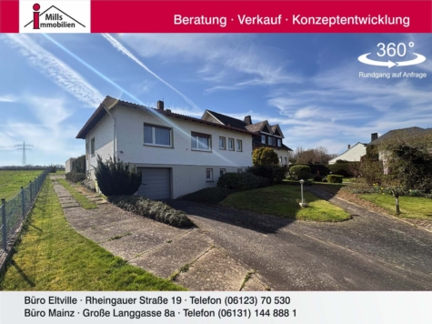 **Privilegiertes landwirtschaftliches Grundstück** Freistehender Bungalow in Ortsrandlage, 65399 Kiedrich, Bungalow