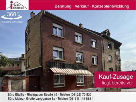 Vielseitig nutzbares Stadthaus mit Innenhof in zentraler Lage von Mainz-Weisenau, 55130 Mainz, Einfamilienhaus