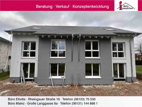 **Neubau-Erstbezug in Undenheim** Luxuriöse Doppelhaushälfte in gewachsener 1-A Wohnlage, 55278 Undenheim, Doppelhaushälfte