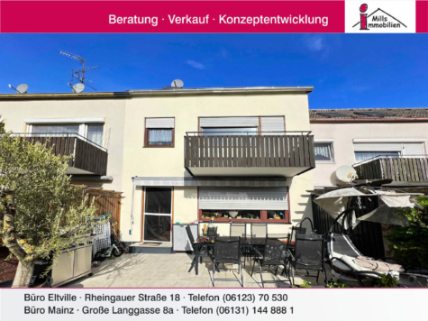 Bodenheim: Großes Einfamilienhaus mit Terrasse, Balkon und schönem Garten, 55294 Bodenheim, Reihenhaus