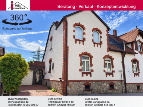Viel Platz und besonderer Charme – Doppelhaushälfte in begehrter Lage von Eltville, 65343 Eltville am Rhein, Doppelhaushälfte