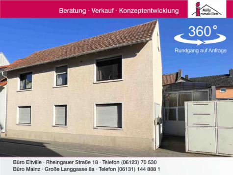 Gepflegtes Wohn- und Gewerbeanwesen mit großer Werkstatt in zentraler Lage von Mainz-Marienborn, 55127 Mainz, Zweifamilienhaus