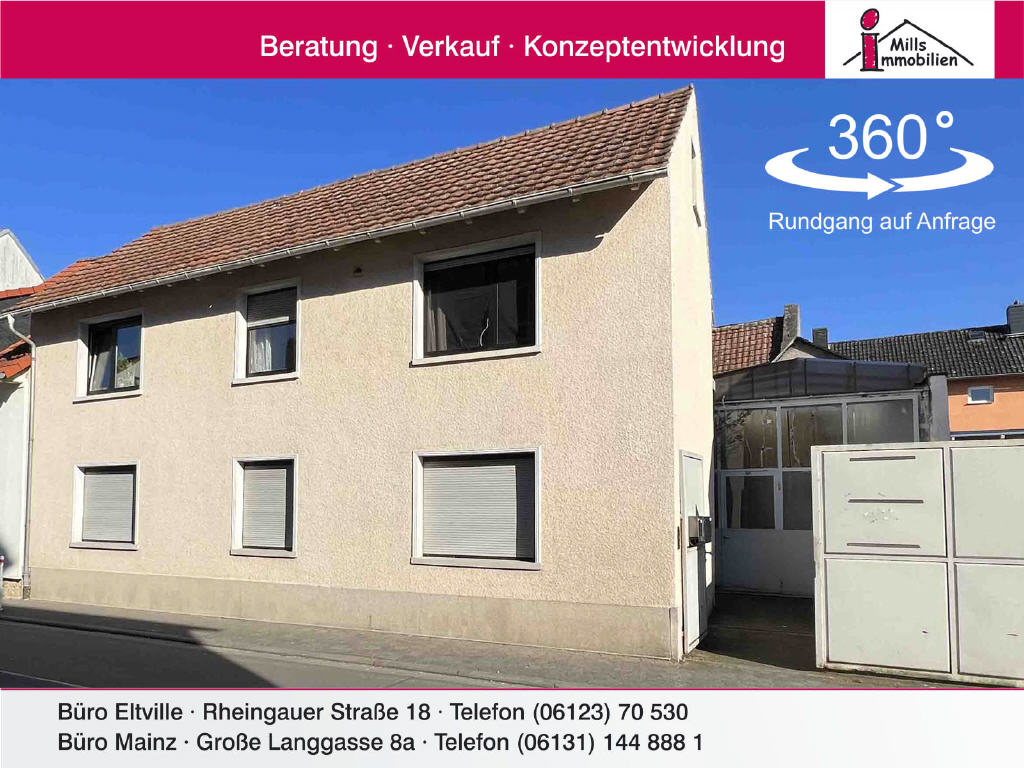 Gepflegtes Wohn- und Gewerbeanwesen mit großer Werkstatt in zentraler Lage von Mainz-Marienborn, 55127 Mainz, Zweifamilienhaus