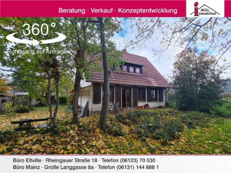 Mainz-Kostheim: Hübsches, freistehendes Einfamilienhaus auf großem Grundstück, 55246 Wiesbaden, Einfamilienhaus