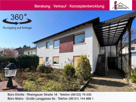 Freistehender Bungalow mit Einliegerwohnung auf traumhaften, weiter bebaubaren Grundstück in guter Lage, 65347 Eltville am Rhein, Einfamilienhaus
