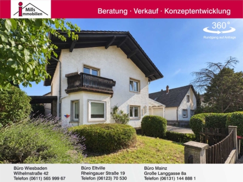 Großzügige Doppelhaushälfte mit hübschem Garten, Terrasse und Balkon in schöner Lage, 55129 Mainz, Einfamilienhaus