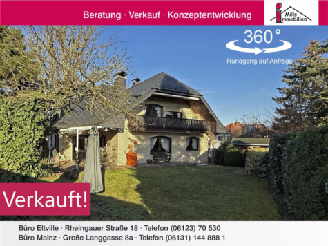 Schicke großzügige Unternehmervilla mit Blick und schönem Garten, 65399 Kiedrich, Einfamilienhaus
