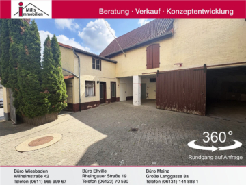 Schornsheim: Charmantes Einfamilienhaus mit Scheunen und großem Innenhof, 55288 Schornsheim, Wohn- und Geschäftshaus