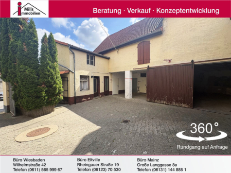 Schornsheim: Charmantes Einfamilienhaus mit Scheunen und großem Innenhof, 55288 Schornsheim, Wohn- und Geschäftshaus