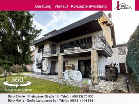 Großzügige Unternehmervilla mit Fernblick und Garten in ruhiger Lage von Eltville-Rauenthal, 65345 Eltville am Rhein, Einfamilienhaus