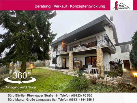 Großzügige Unternehmervilla mit Fernblick und Garten in ruhiger Lage von Eltville-Rauenthal, 65345 Eltville am Rhein, Einfamilienhaus