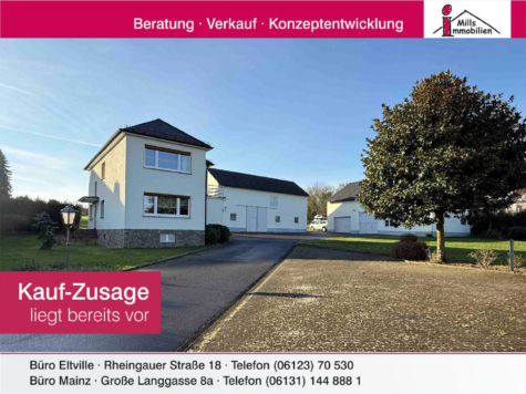 **Privilegiertes landwirtschaftliches Grundstück** Freist. Einfamilienhaus mit 2 Scheunen und großem Garten, 65399 Kiedrich, Einfamilienhaus