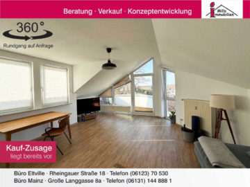 Moderne Dachgeschoss-Wohnung mit Balkon und traumhaften Blick in schöner Lage, 55126 Mainz, Wohnung