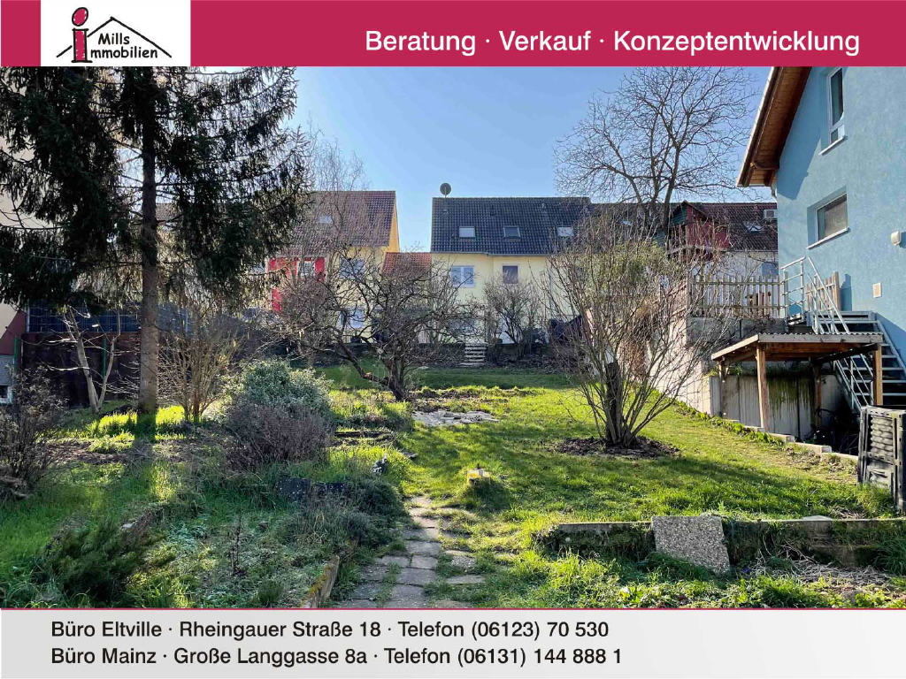 Großzügiges Grundstück mit Blick zu Schloss Johannisberg + 2 Familienhaus, 55435 Gau-Algesheim, Wohngrundstück