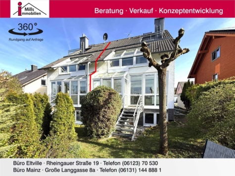 Große Doppelhaushälfte mit Garten und traumhaftem Blick ins Grüne in unverbaubarer Feldrandlage, 65388 Schlangenbad, Einfamilienhaus