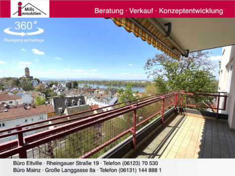 Ein Zuhause mit Rheinblick in Mainz-Weisenau: Große Eigentumswohnung mit Balkon, 55130 Mainz (Laubenheim), Wohnung