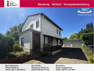 Freistehendes Einfamilienhaus mit schönem Garten in begehrter Feldrandlage von Oestrich-Winkel, 65375 Oestrich-Winkel, Einfamilienhaus