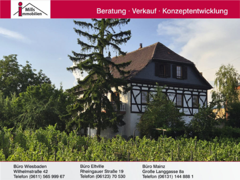 Historisches Fachwerkanwesen mit Nebengebäude, großem Weinberg und Rheinblick, 65375 Oestrich-Winkel, Zweifamilienhaus