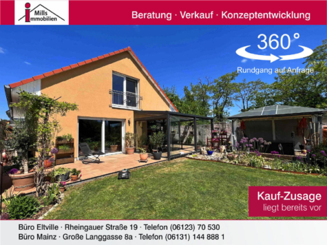 Kaufzusage – Neuwertiges, freistehendes Traumhaus mit sonnigem Garten und Fernblick in 1-A-Wohnlage, 55545 Bad Kreuznach, Einfamilienhaus