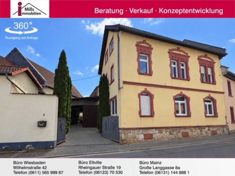 Schornsheim: Charmantes Einfamilienhaus mit Scheunen und großem Innenhof, 55288 Schornsheim, Einfamilienhaus