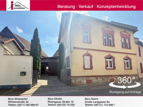Schornsheim: Charmantes Einfamilienhaus mit Scheunen und großem Innenhof, 55288 Schornsheim, Einfamilienhaus