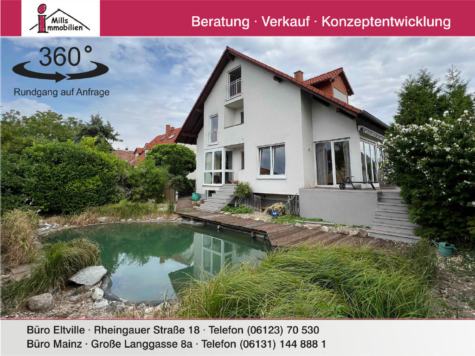 Freistehendes Traumhaus mit Schwimmteich in ruhiger Lage von Dienheim, 55276 Dienheim, Einfamilienhaus