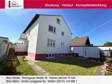 Großzügiges 1-3 Familienhaus mit traumhaftem Garten in ruhiger Lage von Mainz-Ebersheim, 55129 Mainz, Zweifamilienhaus