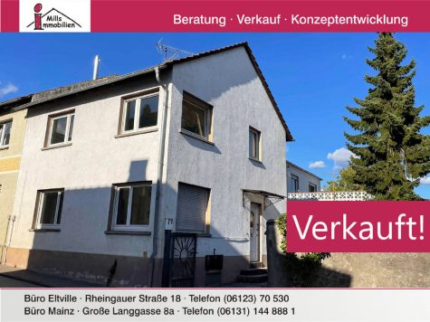 Doppelhaushälfte + kleines Hinterhaus mit Hof und Doppelgarage in Johannisberg, 65366 Geisenheim, Einfamilienhaus