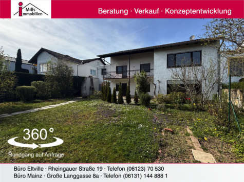 Großzügiges Einfamilienhaus mit Terrasse und Balkon in schöner Ortsrandlage, 65366 Geisenheim, Einfamilienhaus