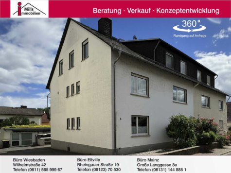 Großzügiges 2-3 Familienhaus mit Luxus-Wintergarten, großer Terrasse, kleiner Garten in ruhiger Lage von Oestrich-Winkel, 65375 Oestrich-Winkel, Doppelhaushälfte