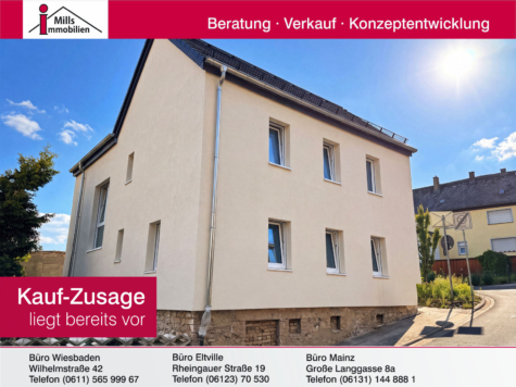 Eltville-Rauenthal: Kernsaniertes, freistehendes 1-2 Familienhaus mit Garten, 65345 Eltville am Rhein, Einfamilienhaus