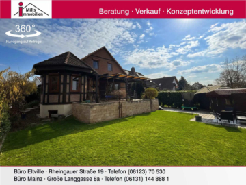 Einfamilienhaus mit Urlaubsfeeling: Großzügig – top-Zustand – traumhafter Garten und Terrasse in familienfreundlicher Lage, 67583 Guntersblum, Einfamilienhaus