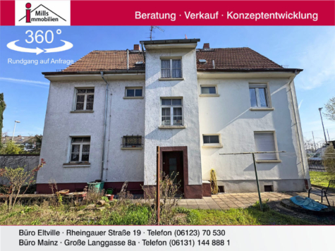 Investieren in zentraler Lage von Mainz-Kastel: Freistehendes 6 Familienhaus mit Süd-West-Garten, 55252 Wiesbaden (Mainz-Kastel), Einfamilienhaus