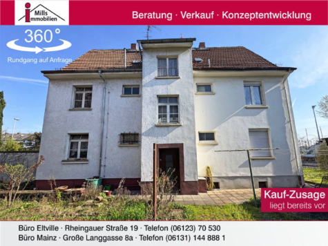 Investieren in zentraler Lage von Mainz-Kastel: Freistehendes 6 Familienhaus mit Süd-West-Garten, 55252 Wiesbaden, Einfamilienhaus