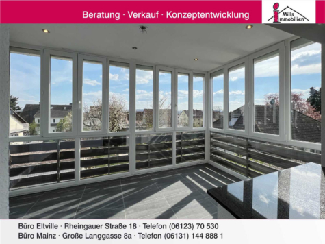 Helle 3,5-Zimmerwohnung mit Süd-Wintergarten in ruhiger, gepflegter Ortsrandlage, 65375 Oestrich-Winkel, Wohnung