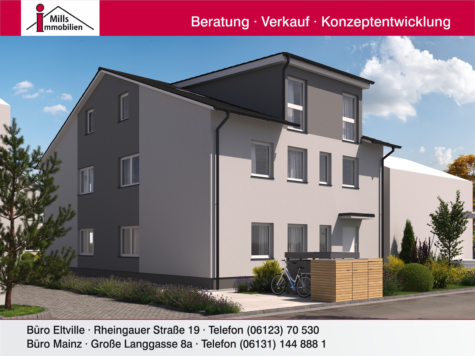 **Neubau-Erstbezug in Bestlage** Moderne 4 ZKB-Wohnung mit Terrasse und Garten, 65462 Ginsheim-Gustavsburg, Etagenwohnung
