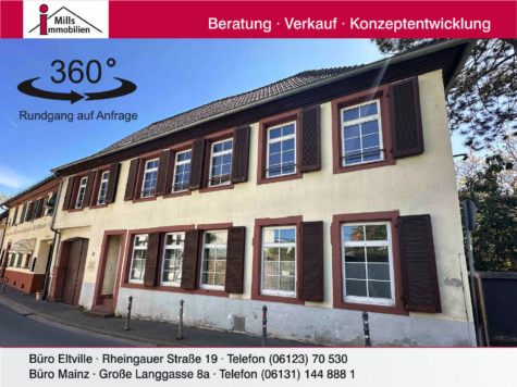 Historisches Zweifamilienhaus mit Scheune und sonnigem Garten in guter Lage, 65346 Eltville am Rhein, Zweifamilienhaus