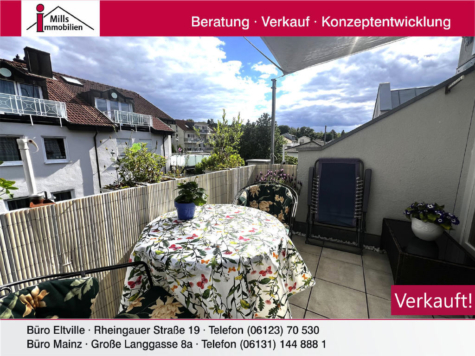 Pfiffige Dachgeschoss-Wohnung mit sonniger Dachterrasse und Garage in ruhiger 1-A-Lage, 55257 Budenheim, Wohnung