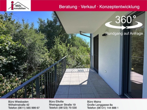 Neuwertige, bezugsfreie Eigentumswohnung mit Blick ins Grüne in Bestlage von Mainz-Weisenau, 55130 Mainz, Etagenwohnung